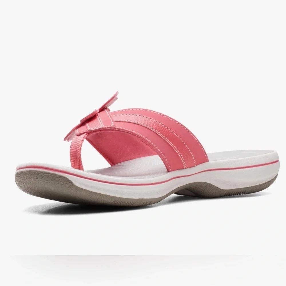 EUC Clarks unisex-adult Brinkley Bright Floral Coral Sandals